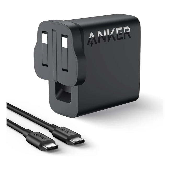 Anker USB C Plug 100W Charger - Compact and Foldable - Fast Charger for MacBook Pro, Samsung Galaxy, iPad Pro - USB C to USB C Cable Included