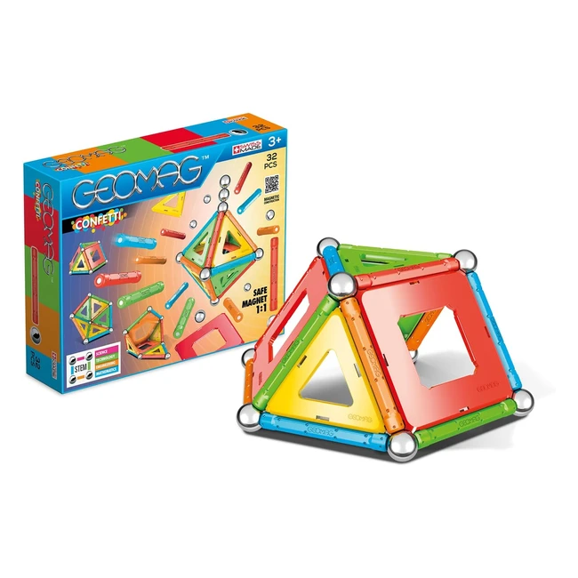 Geomag Confetti - Construcciones Magnéticas y Juegos Educativos - 32 Piezas
