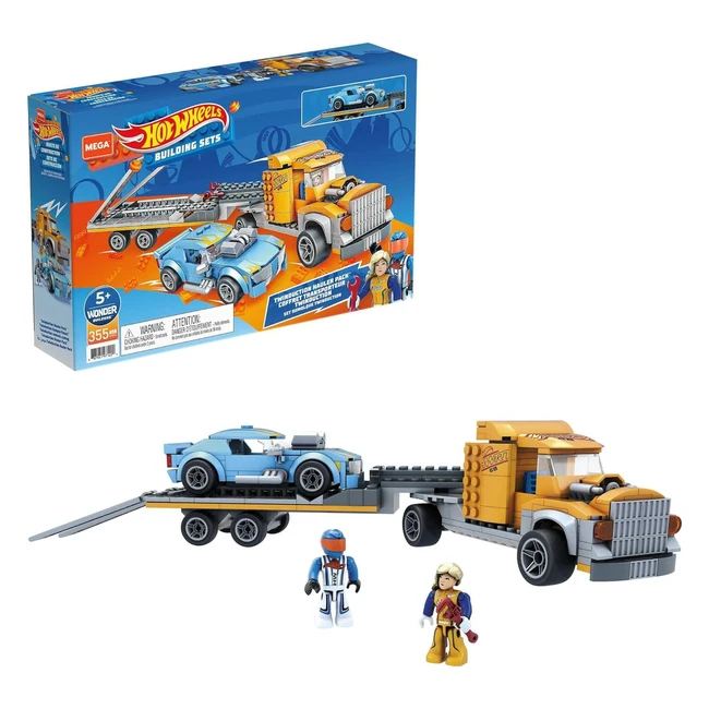 Mega Construx Hot Wheels Camion Trasportatore con Veicolo Twinduction - Giocattolo per Bambini 5 Anni