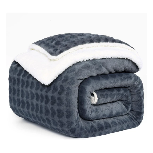 Couverture Plaid Polaire 200x230 cm - Douce et Chaude - Gris Foncé