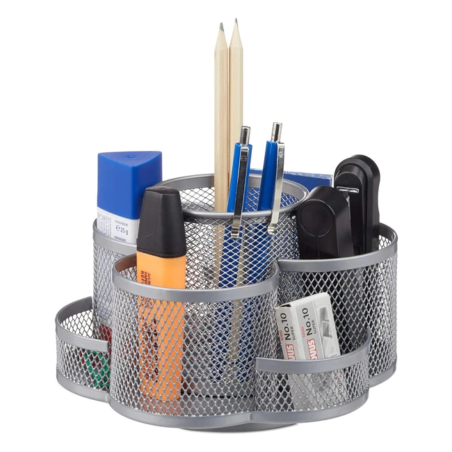 Lapicero Organizador Giratorio Metal 11x175x165cm - Relaxdays