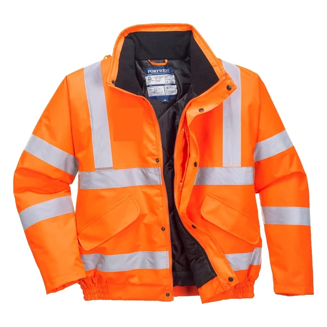 Portwest RT32 Waterproof Reflective HiVis Winter Bomber Jacket Orange Medium - Stay Warm and Safe