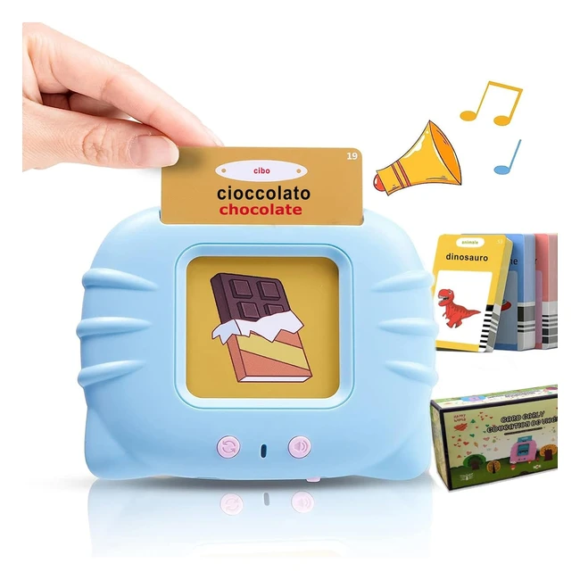 Cartes Flash Parlantes Italien pour Enfants - Jeu Montessori 1-5 ans