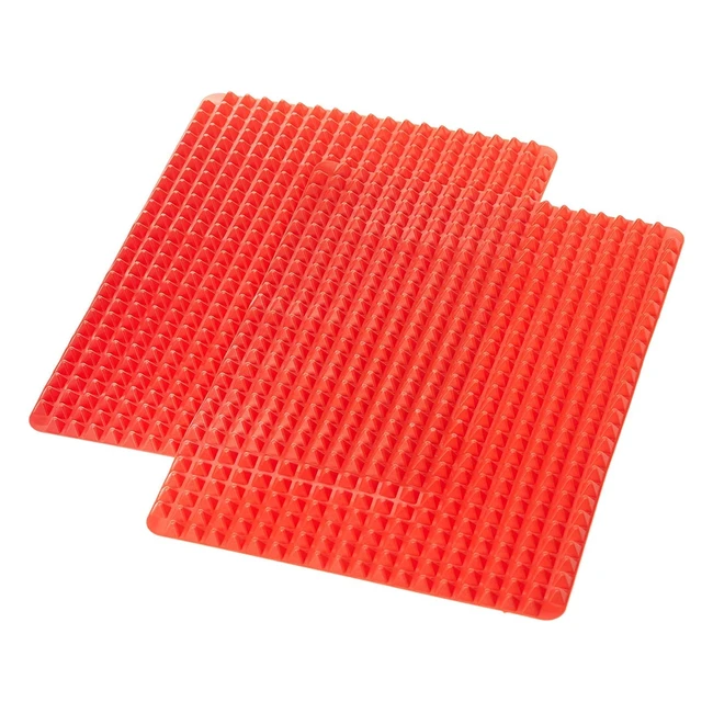 Tappetino Rettangolare Silicone Antiaderente Amazon Basics - Confezione da 2 - 39x27cm - Rosso