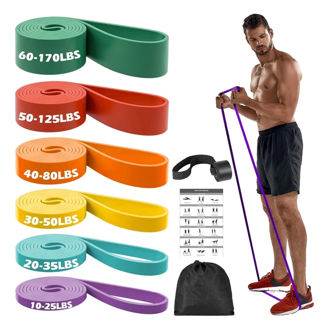 Zacro Pull Up Bands Set - 6 Levels Resistance Bands for Men and Women - Exercise Loop Bands