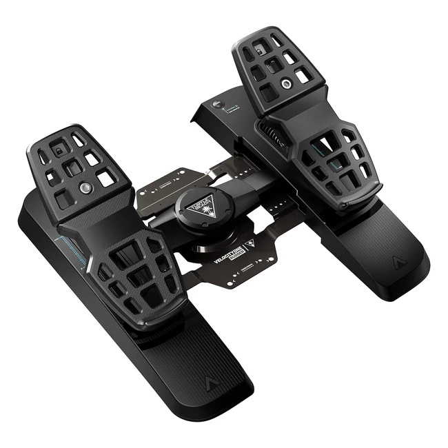 Turtle Beach VelocityOne Universal Rudder Pedals - Smooth Control Adjustable Wi