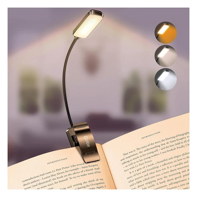 Lampe de lecture rechargeable Gritin 9 LED - Gradation progressive - 3 modes - Protection des yeux
