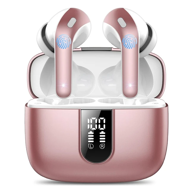 Wireless Earbuds 50hrs Playtime Bluetooth Headphones 53 with ENC Call Noise Cancelling Mics Bass Boost - IPX7 Waterproof