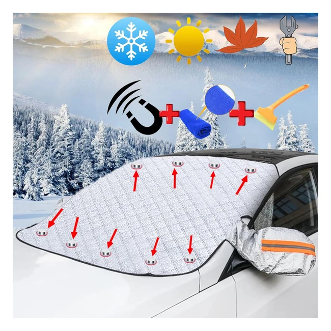 Protector Parabrisas Coche Delantero 183x116cm - Protege de Rayos UV, Hielo, Nieve, Lluvia