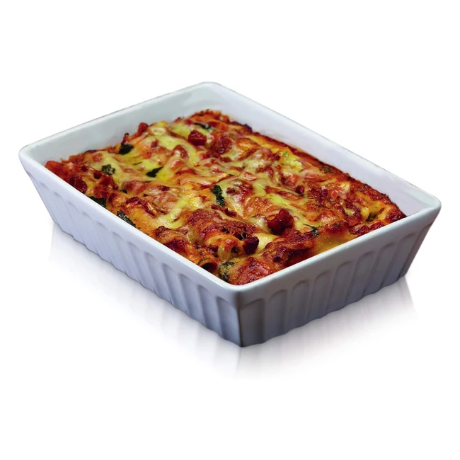 KitchenCraft World of Flavours Lasagne Dish - Stoneware 30x21cm White