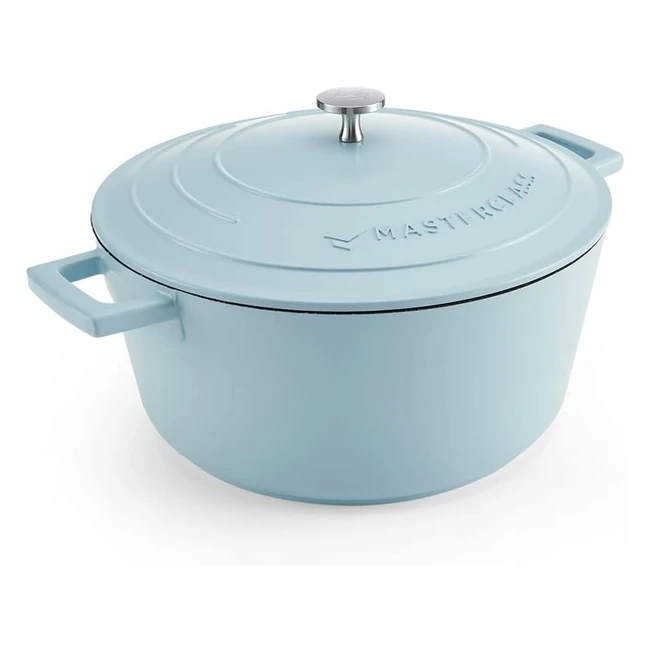 Masterclass Grande Cocotte avec Couvercle 5L28cm en Fonte d'Aluminium Légère Induction et Four Bleu Ciel