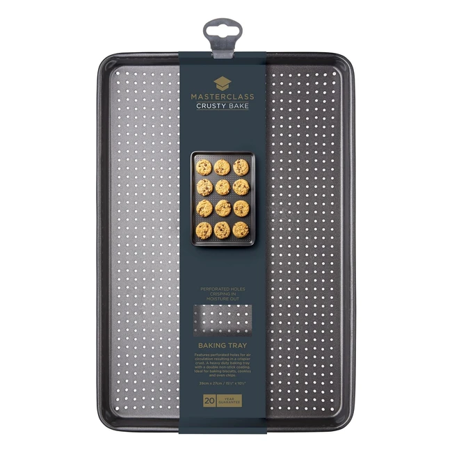 Masterclass Crusty Bake Baking Tray Cookie Sheet - Ultimate Crisp, Non-Stick - 39x27cm