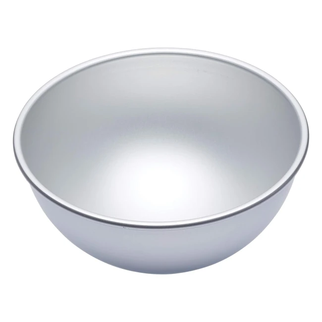 Masterclass Hemisphere Cake Tin 20 cm - Silver Anodised Aluminium Pan - Lightweight & Heavy Duty - Perfect for Baking Half Sphere Cakes