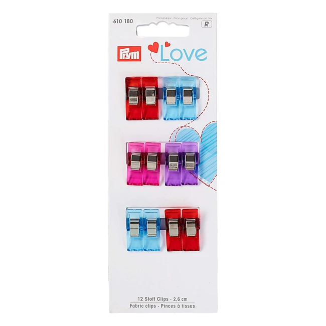 Prym Clip Multi Taglia Unica 12 Unità - Alternativa convincente ai pin per bloccare tessuti