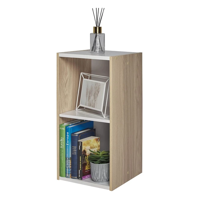 Iris Ohyama Bookcase 2-Tier Cabinet Shelf | Adjustable Height | Space Saving | UB6030