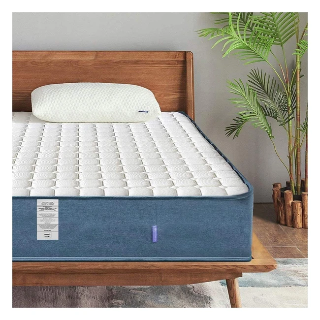 Wowttrelax Double Mattress 8 Inch 4ft6 205cm Double Pocket Sprung Memory Foam Mattress - Medium Firm Feel - 9 Zone Orthopaedic
