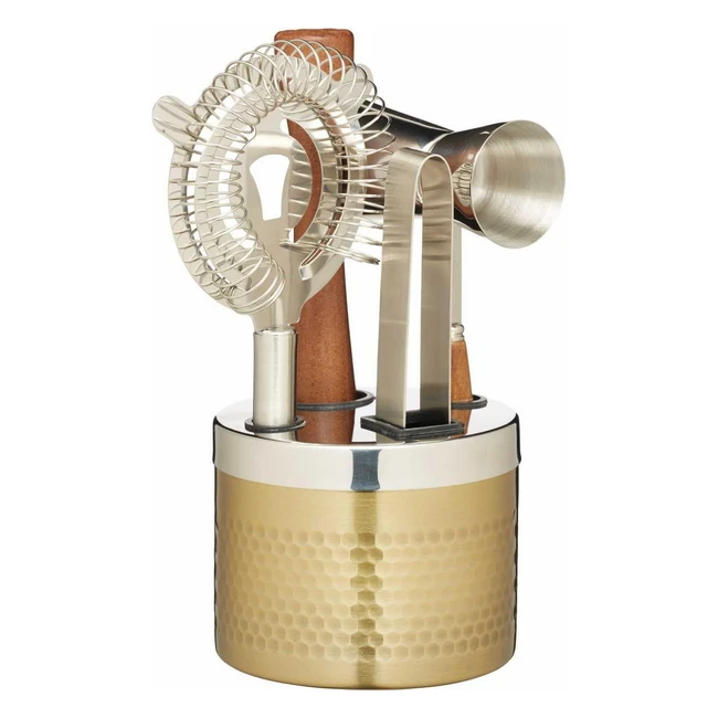 Juego de Coctelera KitchenCraft BarCraft 5 Piezas - Mortero Vaso Medidor Pinza