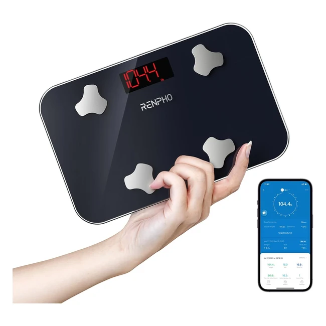 RENPHO Mini Körperwaage, intelligent, BMI, tragbare Waage für unterwegs, bis zu 181 kg, 400 lbs