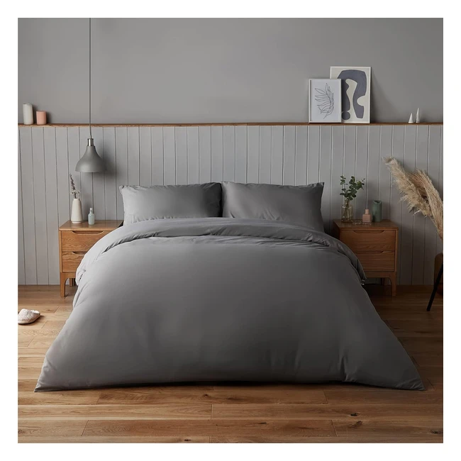 Silentnight Supersoft Collection Charcoal Duvet Cover Set - Snuggly & Easy Care - Double 200cm x 200cm