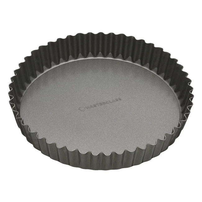 Masterclass Nonstick Loose Tart and Quiche Tin - Fluted Carbon Steel - 23cm - Easy Release