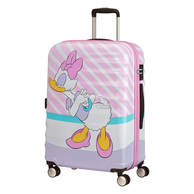 American Tourister Wavebreaker Disney Spinner M Kids Luggage 67cm 64L - Daisy Pink Kiss