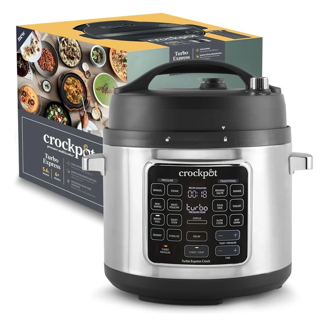 Crockpot Multicooker Turbo Express 14 en 1 - Cocina rápida a presión, lenta, sous vide, esteriliza - 56L
