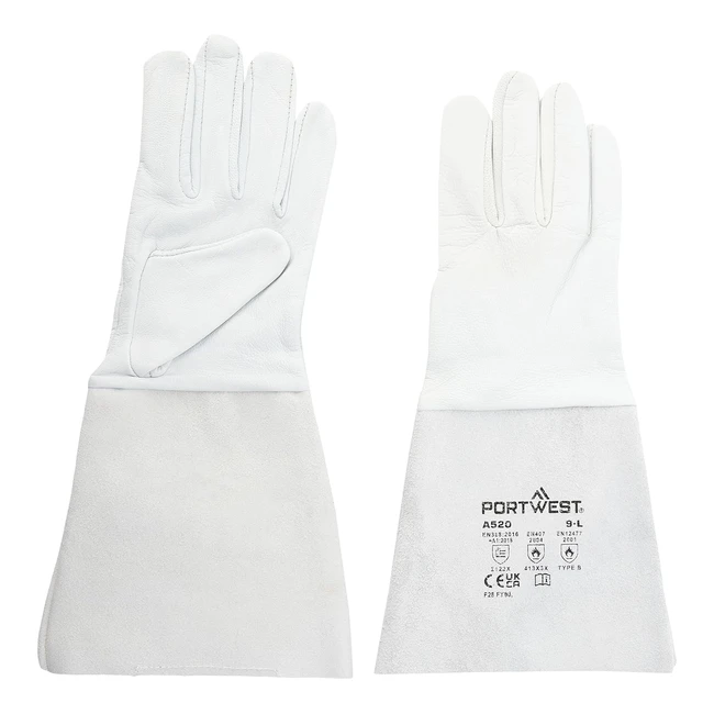 Gants de soudure Tig Premium Portwest - Gris - Taille L - A520GRR