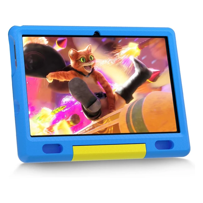 Tablette pour enfants Cheerjoy Android 13 - 10 pouces - 624 Go RAM/64 Go ROM - Contrôle parental - Dual caméra - WiFi - Étui bleu