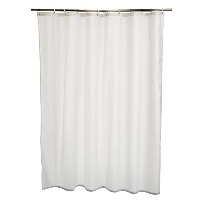 Rideau de douche Amazon Basics en polyester 180x180cm - Blanc  Impermable du