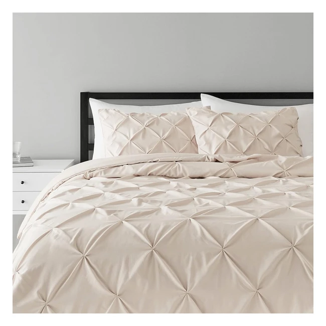 Amazon Basics Bettdeckenbezug-Set mit Falten King-Size Beige Nr 12345