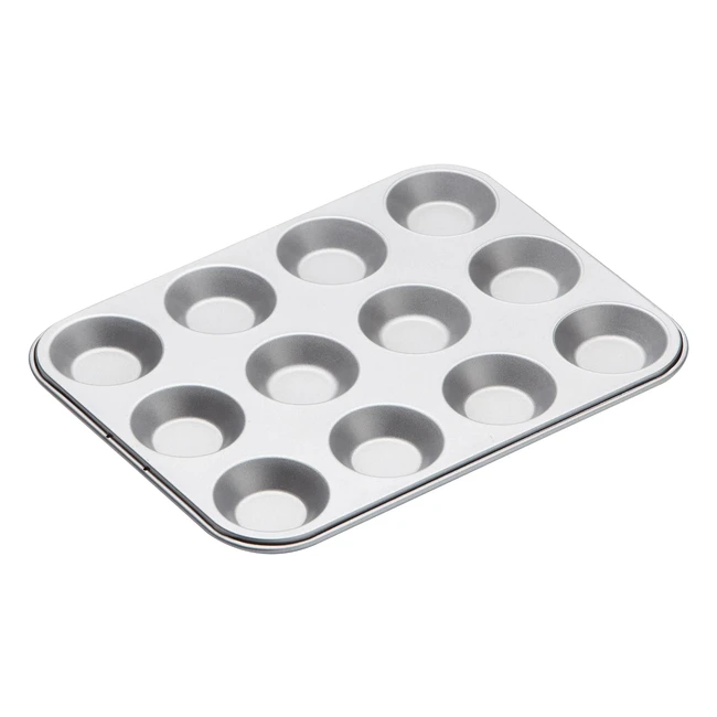 KitchenCraft Non Stick Muffin Tin 12 Holes - Silver