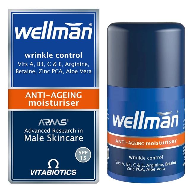 Wellman Antiageing Moisturiser 50ml - Reduce Wrinkles, SPF 15