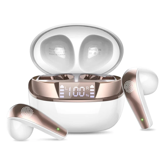 Bluetooth Kopfhörer Kabellos 53 In-Ear Kopfhörer mit 4 Mikrofon LED-Anzeige 2024 Neue Kabellose Kopfhörer ENC Lärmreduzierung Earbuds 40h Tiefer Bass IP7 Wasserdicht Ohrhörer