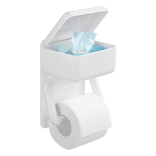Wenko 8514500 Toilettenpapierhalter 2in1 - Hochwertiger Kunststoff - Wei - Mit