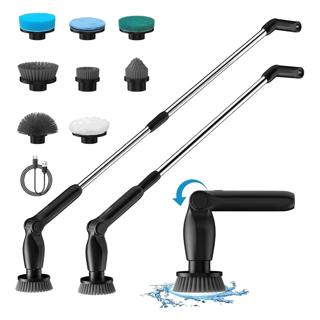 Spazzola Rotante Pulizia Casa Leebein 2023 - Spazzola Elettrica con 8 Testine Sostituibili