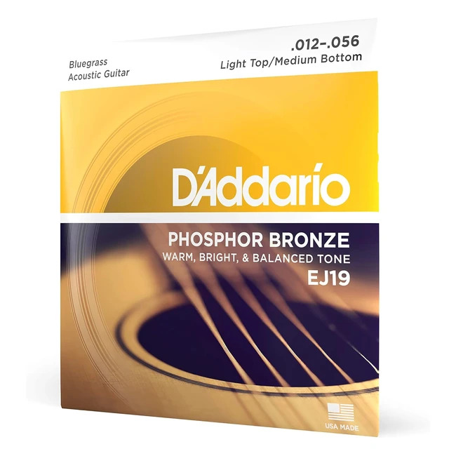 DAddario Phosphor Bronze Acoustic Guitar Strings - EJ19 - Superb Long Lasting T
