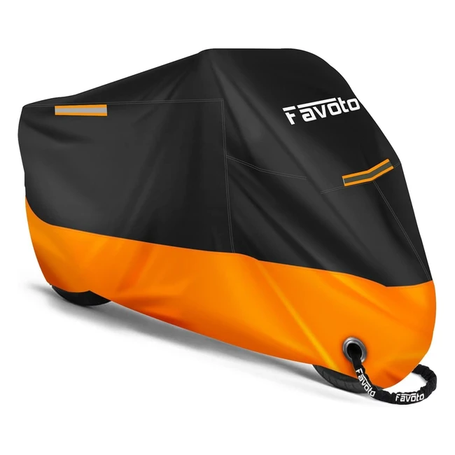 Favoto Motorbike Cover 210D Waterproof XXL - UV Scratch Bird Droppings Heat Resistant - 965 x 41x 50 inch