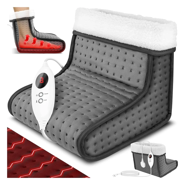 Kesser Elektrisches Fußwärmer Heizstufen Fernbedienung 6 Heizstufen Timer Fußheizung Überhitzungsschutz Waschbar Dunkelgrau