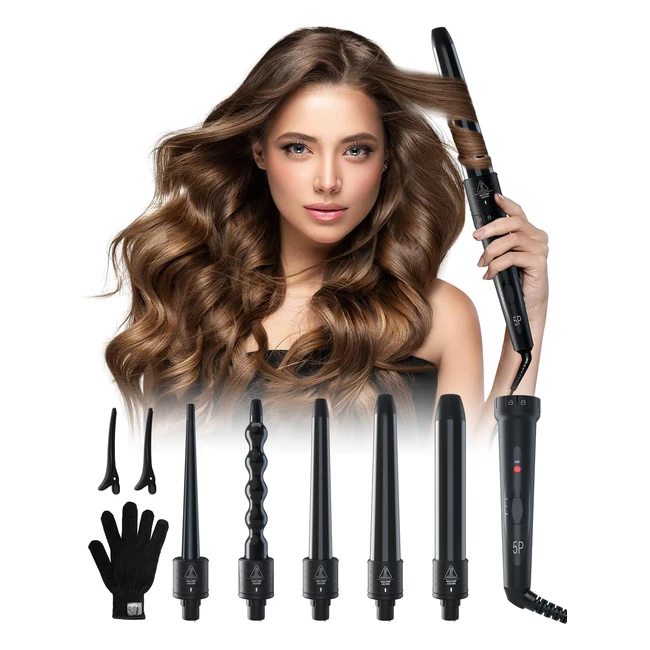 Ohuhu Upgraded 5 in 1 Curling Wand Set for LongShort Hair  Ceramic Barrel  An