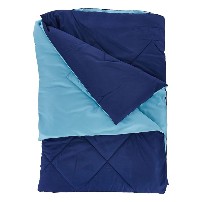 Couette réversible en microfibre doudou bleu marine/bleu 220x240cm - Amazon Basics