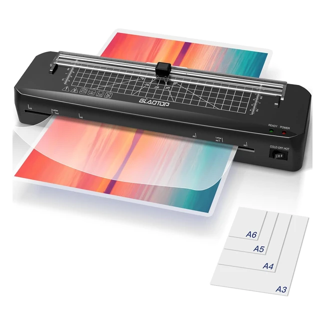 Plastificadora A3 Mquina de Laminadora en Modo Fro y Caliente con 10 Bolsas 