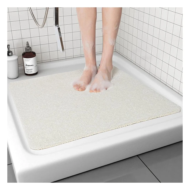Non Slip Square Shower Mat 53x53cm - Quick Dry, Anti Mould, Washable Bath Mat