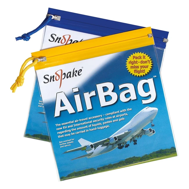 Snopake Flight Airbag Zippabag - Pack of 5 - ClearAssorted BlueYellow - Ref 15