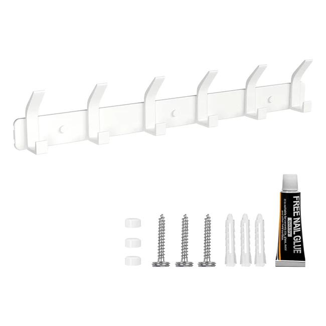 Perchero de pared Tenxsnug con 6 ganchos de acero inoxidable