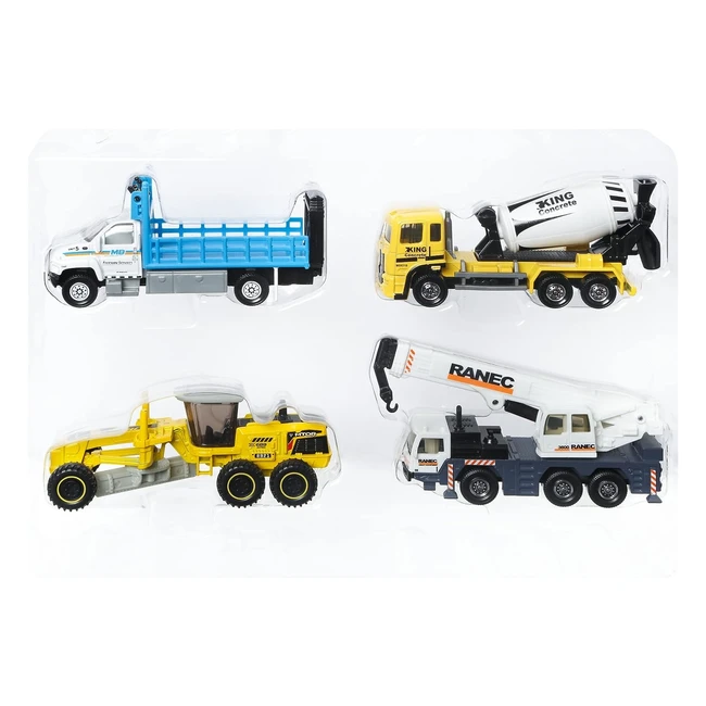 Matchbox HCC07 Baumaschinen Set 4er-Pack, Spielzeugfahrzeuge ab 3 Jahren