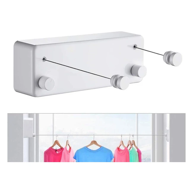 Stendibiancheria retrattile in acciaio inossidabile - 42m corda da bucato - Resi