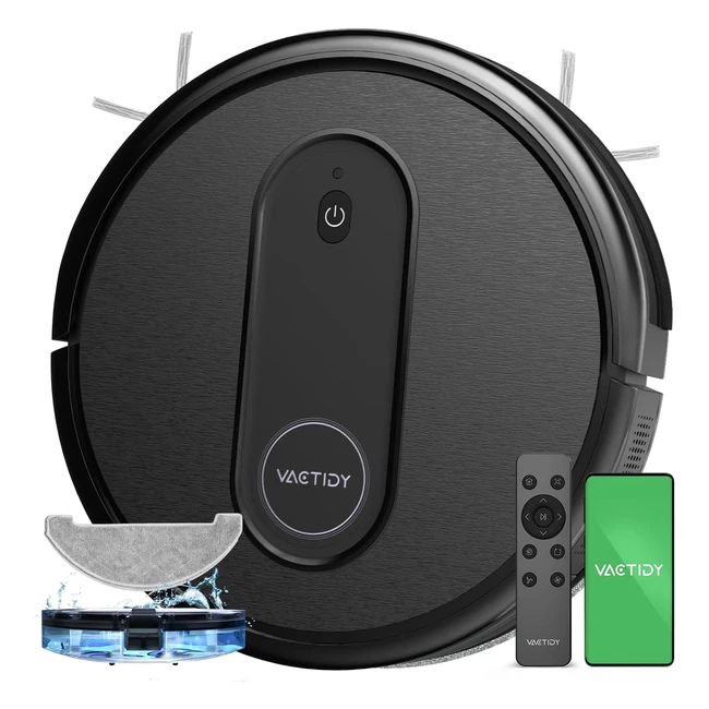 Vactidy T7 Robot Vacuum & Mop Combo - WiFi/App/Alexa/Siri Control - 2-in-1 - Self-Charging - Ideal for Hard Floors & Pet Hair