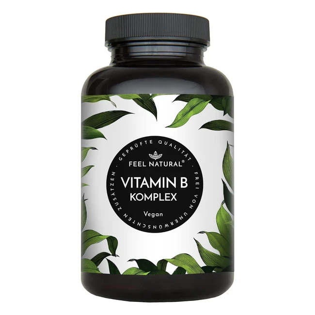 Vitamin B Komplex Kapseln 180 Stck hohe Dosierung 6 Monatsvorrat vegan bi