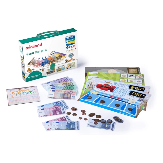 Miniland Activity Euro Juguete 18 Actividades Aprendizaje Monedas Billetes 45308