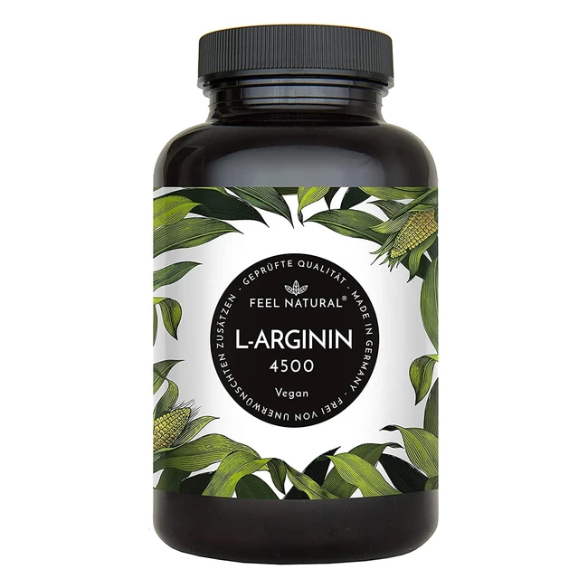 L-Arginin 365 vegane Kapseln mit 4500 mg pflanzlichem L-Arginin HCL, hohe Dosierung, made in Germany